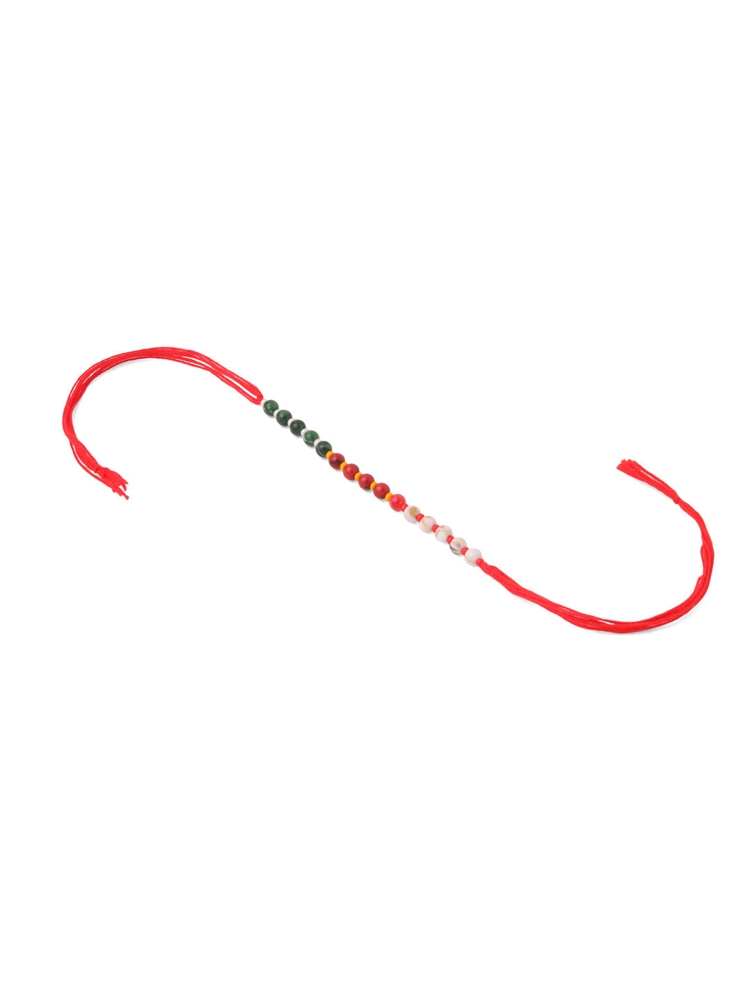 NVR Multicolor Artificial Beads Set of 2 Bhaiya Bhabhi Rakhi with Roli Chawal Chandan & Mishri - Swadesiicart