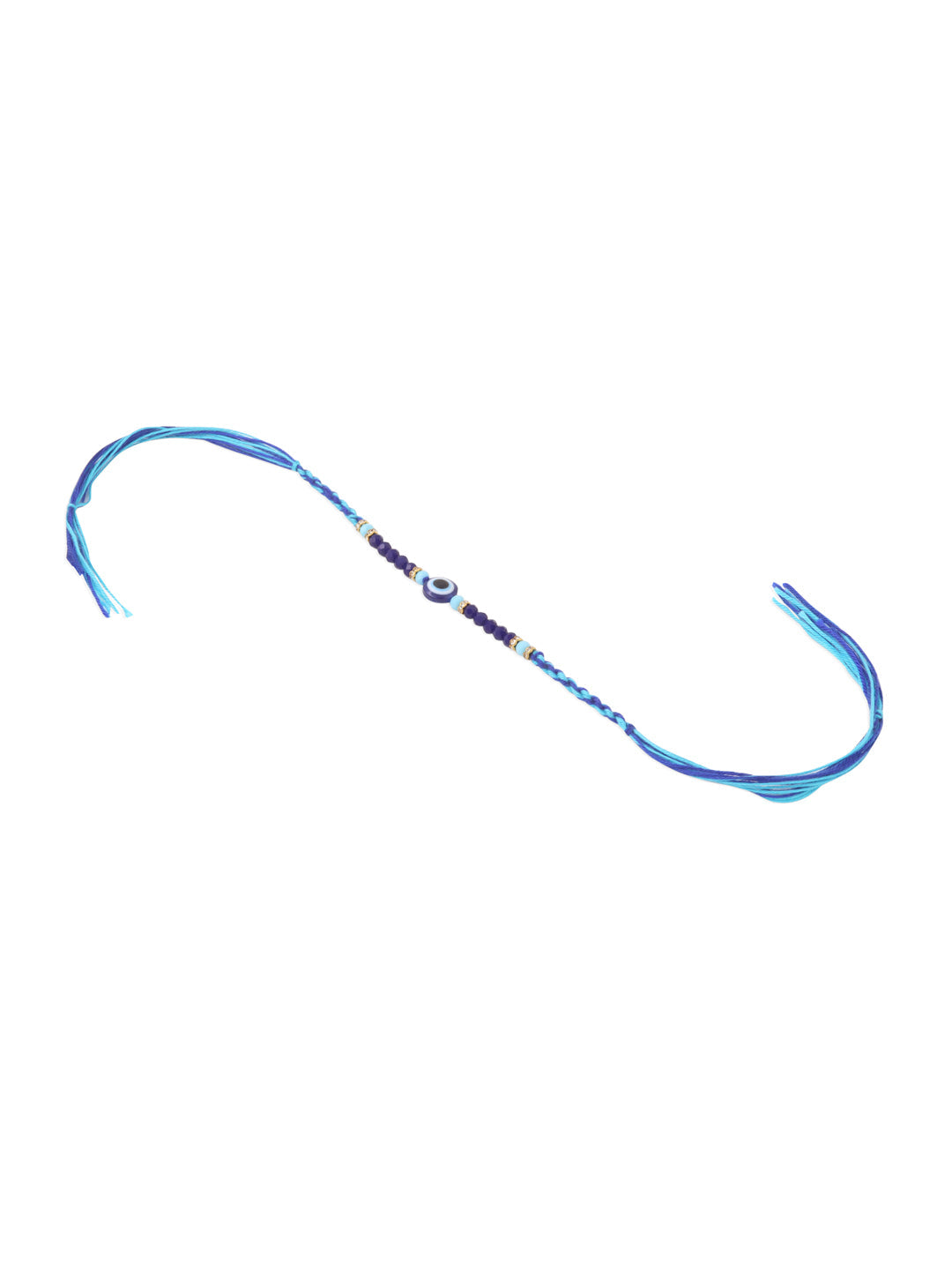NVR Set of 2 Blue Evil Eye Artificial Beads Bhaiya Bhabhi Rakhi Combo | Swadesiicart