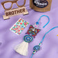 NVR Blue Evil Eye Artificial Beads Set of 2 Bhaiya Bhabhi Rakhi Combo | Swadesiicart