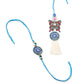 NVR Blue Evil Eye Artificial Beads Set of 2 Bhaiya Bhabhi Rakhi Combo | Swadesiicart