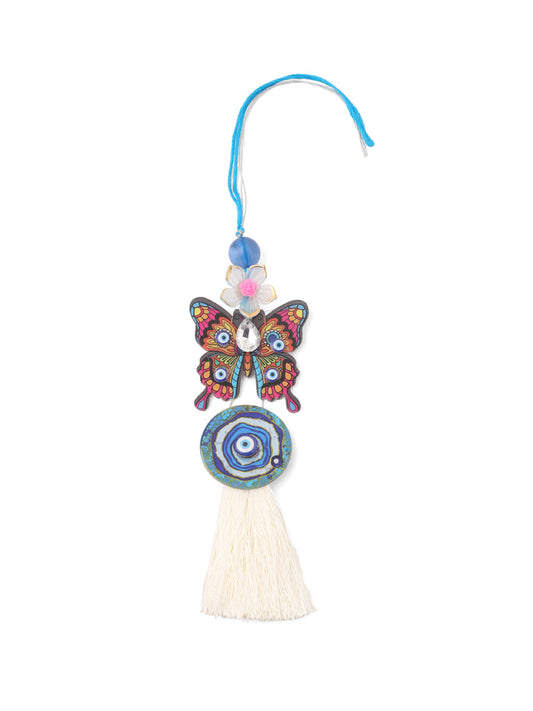 NVR Blue Evil Eye Artificial Beads Set of 2 Bhaiya Bhabhi Rakhi Combo | Swadesiicart