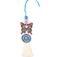 NVR Blue Evil Eye Artificial Beads Set of 2 Bhaiya Bhabhi Rakhi with Roli Chawal Chandan & Mishri - Swadesiicart