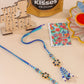 NVR Set of 2 Blue Artificial Beads Evil Eye Bhaiya Bhabhi Rakhi Combo | Swadesiicart