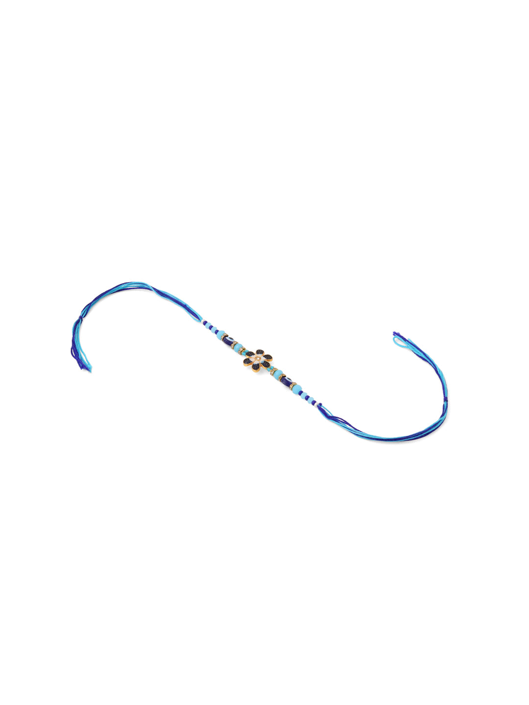 NVR Set of 2 Blue Artificial Beads Evil Eye Bhaiya Bhabhi Rakhi Combo | Swadesiicart
