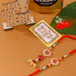 NVR Set of 2 Red Artificial Stones and Beads Bhaiya Bhabhi Rakhi Combo | Swadesiicart