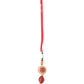 NVR Set of 2 Red Artificial Stones and Beads Bhaiya Bhabhi Rakhi with Roli Chawal Chandan & Mishri | Swadesiicart