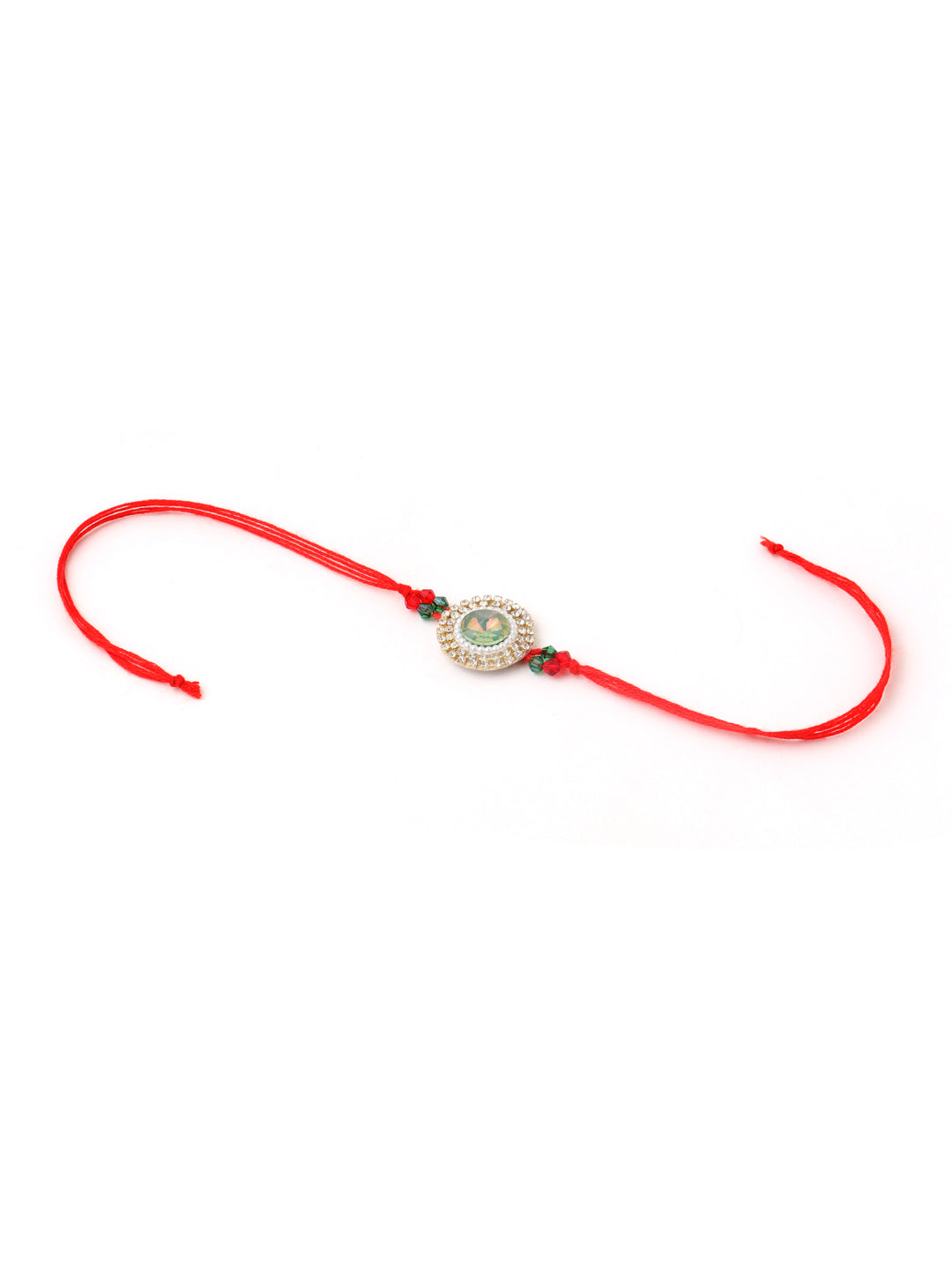 NVR Multicolor Artificial Stones & Beads Set of 2 Bhaiya Bhabhi Rakhi Combo | Swadesiicart
