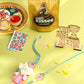 NVR Set of 2 Multicolor Artificial Stones & Beads Floral Design Bhaiya Bhabhi Rakhi Combo | Swadesiicart