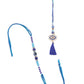 NVR Set of 2 Blue Evil Eye Artificial Stones & Beads Bhaiya Bhabhi Rakhi with Roli Chawal Chandan & Mishri | Swadesiicart