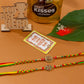 NVR Men Set of 2 Multicolor Floral Design Artificial Stones Thread Rakhi Combo | Swadesiicart