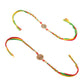 NVR Men Set of 2 Multicolor Floral Design Artificial Stones Thread Rakhi Combo | Swadesiicart
