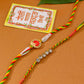 NVR Men Set of 2 Religious Designer Multicolor Artificial Stones Thread Rakhi with Roli Chawal Chandan & Mishri - Swadesiicart