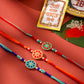 NVR Men Set of 3 Floral Design Multicolor Artificial Beads Thread Rakhi with Roli Chawal Chandan & Mishri - Swadesiicart