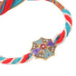 NVR Men Floral Design Multicolor Artificial Stones & Pearls Thread Rakhi with Roli Chawal Chandan & Mishri - Swadesiicart