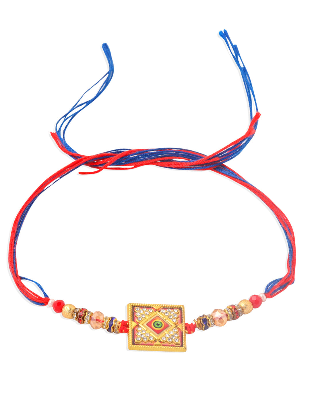 NVR Men Multicolor Artificial Stones Thread Rakhi, Combo for Rakshabandhan | Swadesiicart