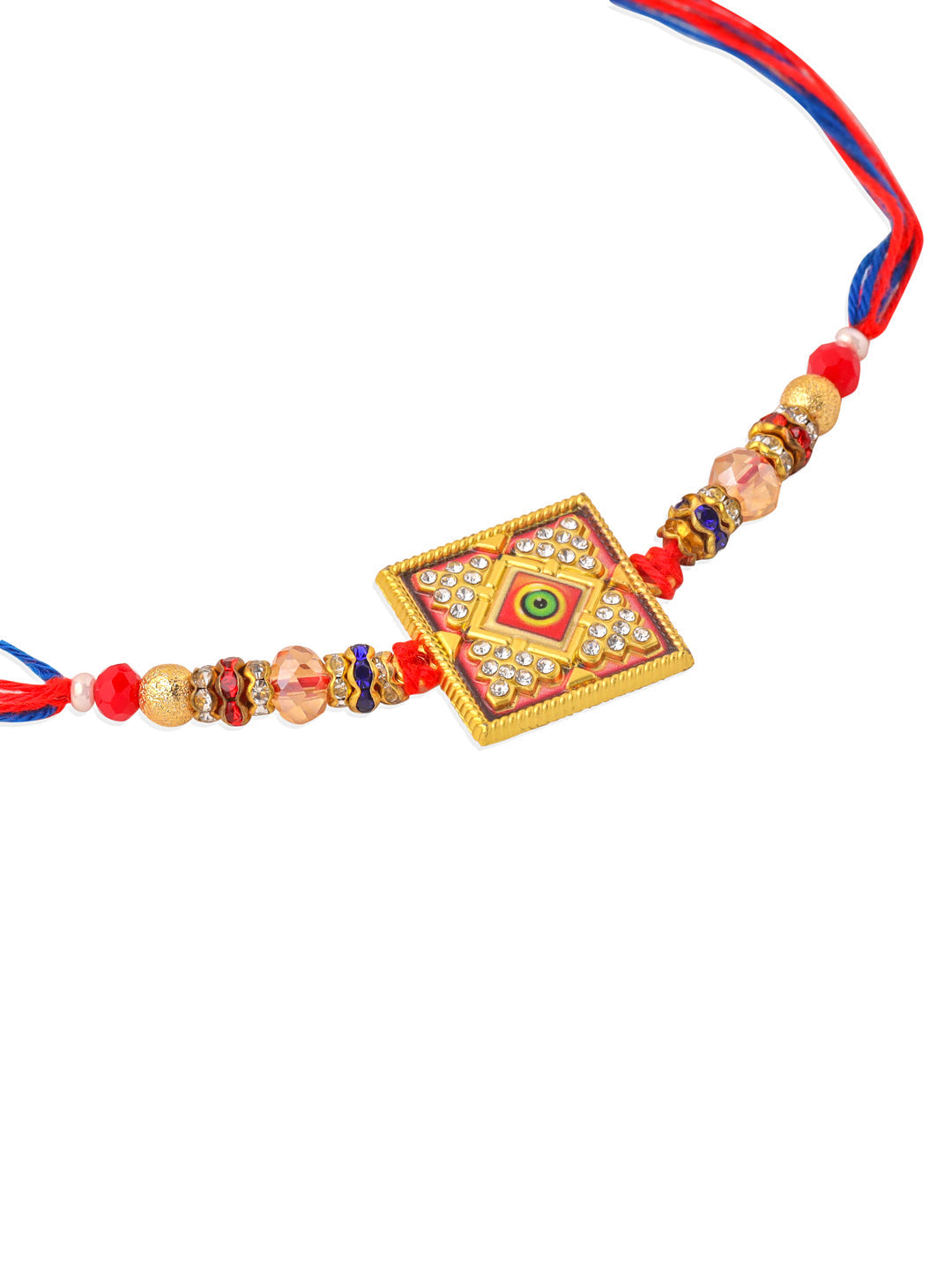 NVR Men Multicolor Artificial Stones Thread Rakhi, Combo for Rakshabandhan | Swadesiicart