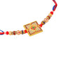 NVR Men Multicolor Artificial Stones Thread Rakhi with Roli Chawal Chandan & Mishri - Swadesiicart
