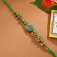 NVR Men Green Artificial Beads Round Shape Thread Rakhi with Roli Chawal Chandan & Mishri - Swadesiicart