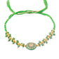 NVR Men Green Artificial Beads Round Shape Thread Rakhi with Roli Chawal Chandan & Mishri - Swadesiicart