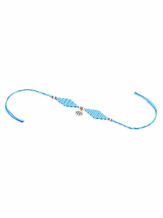 NVR Men Blue Pearls Unique Design Thread Rakhi, Combo for Rakshabandhan | Swadesiicart