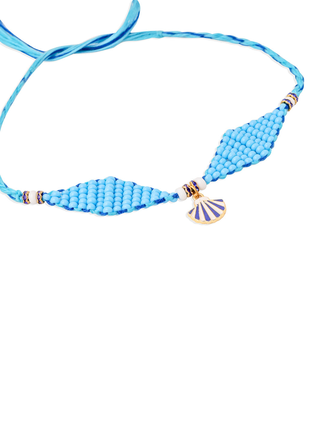 NVR Men Blue Pearls Unique Design Thread Rakhi, Combo for Rakshabandhan | Swadesiicart