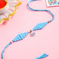 NVR Men Blue Pearls Unique Design Thread Rakhi with Roli Chawal Chandan & Mishri - Swadesiicart