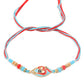 NVR Men Red & Blue Artificial Stones and Beads Om Thread Rakhi with Roli Chawal Chandan & Mishri - Swadesiicart