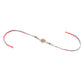 NVR Men Red & Blue Artificial Stones and Beads Om Thread Rakhi with Roli Chawal Chandan & Mishri - Swadesiicart