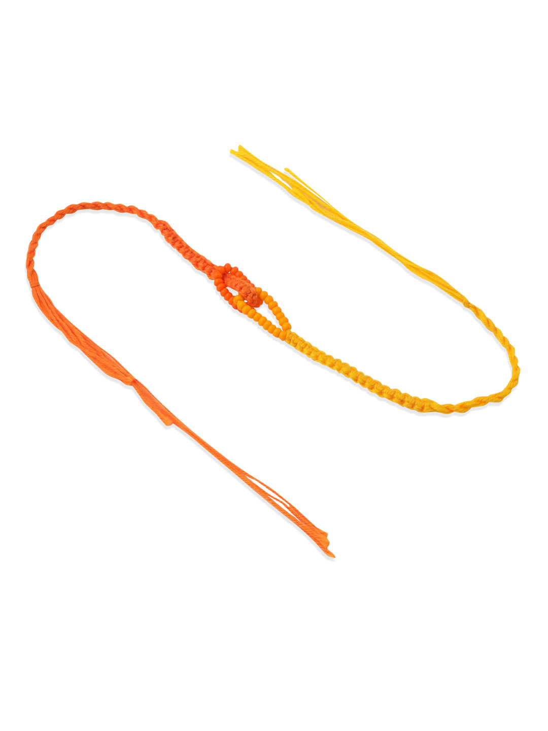 NVR Men's Multicolor Pearls Thread Rakhi with Roli Chawal Chandan & Mishri - Swadesiicart
