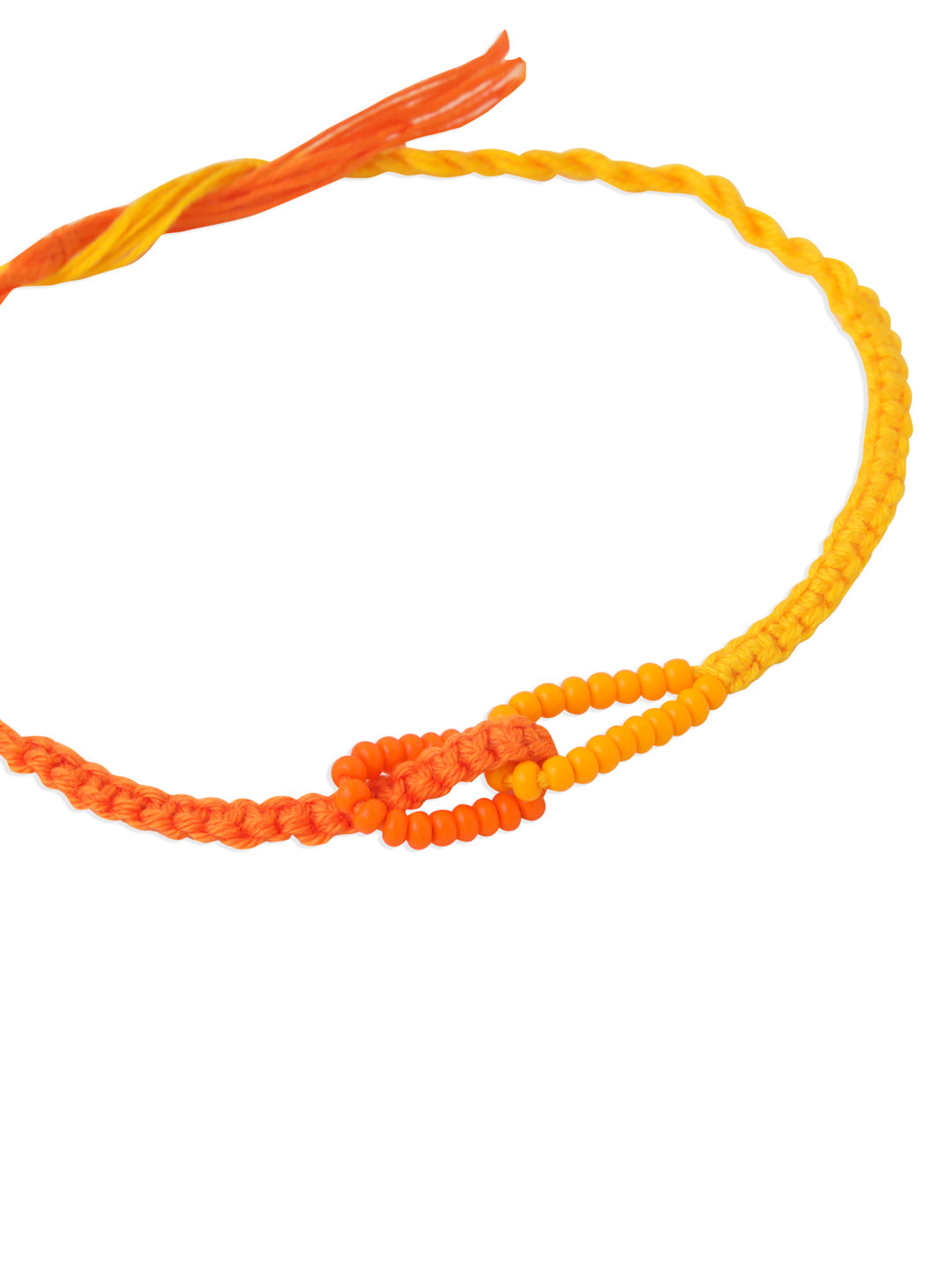 NVR Men's Multicolor Pearls Thread Rakhi with Roli Chawal Chandan & Mishri - Swadesiicart