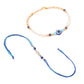NVR Set of 2 Blue Evil Eye Artificial Stones & Beads Bhaiya Bhabhi Rakhi Combo | Swadesiicart