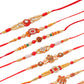 NVR Men Set of 10 Red Artificial Stones and Beads Rudraksh Thread Rakhi Combo | Swadesiicart
