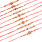 NVR Men Set of 10 Red Artificial Stones and Beads Rudraksh Thread Rakhi Combo | Swadesiicart