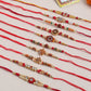 NVR Men Set of 10 Red Artificial Stones and Beads Rudraksh Thread Rakhi with Roli Chawal Chandan & Mishri - Swadesiicart