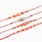 NVR Men Set of 4 Floral Design Multicolor Artificial Stones and Beads Thread Rakhi Combo | Swadesiicart