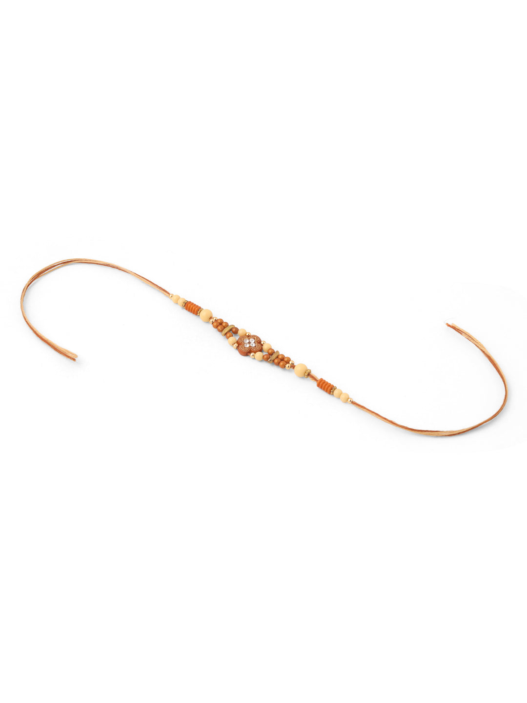 NVR Men Set of 3 Multicolor Artificial Stones and Beads Rakhi with Roli Chawal Chandan & Mishri - Swadesiicart