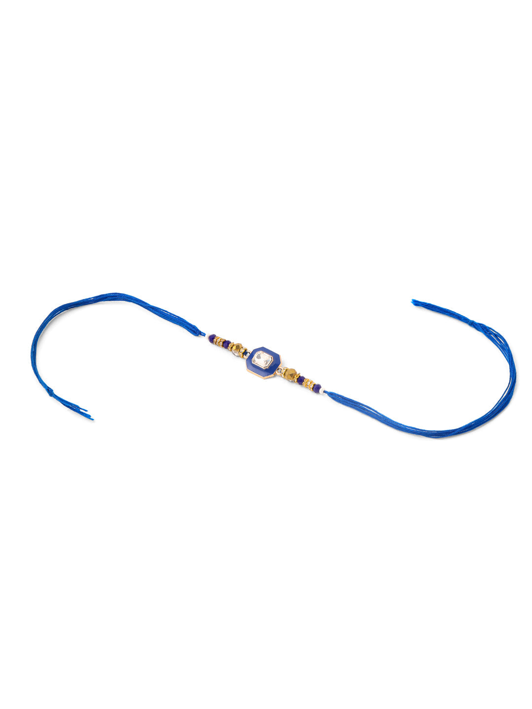 NVR Men Blue Artificial Stones Handmade Thread Rakhi, Combo for Rakshabandhan | Swadesiicart