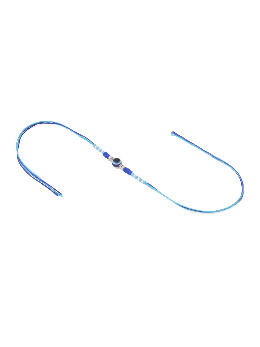 NVR Men Set of 2 Blue Evil Eye Artificial Beads Thread Rakhi Combo | Swadesiicart