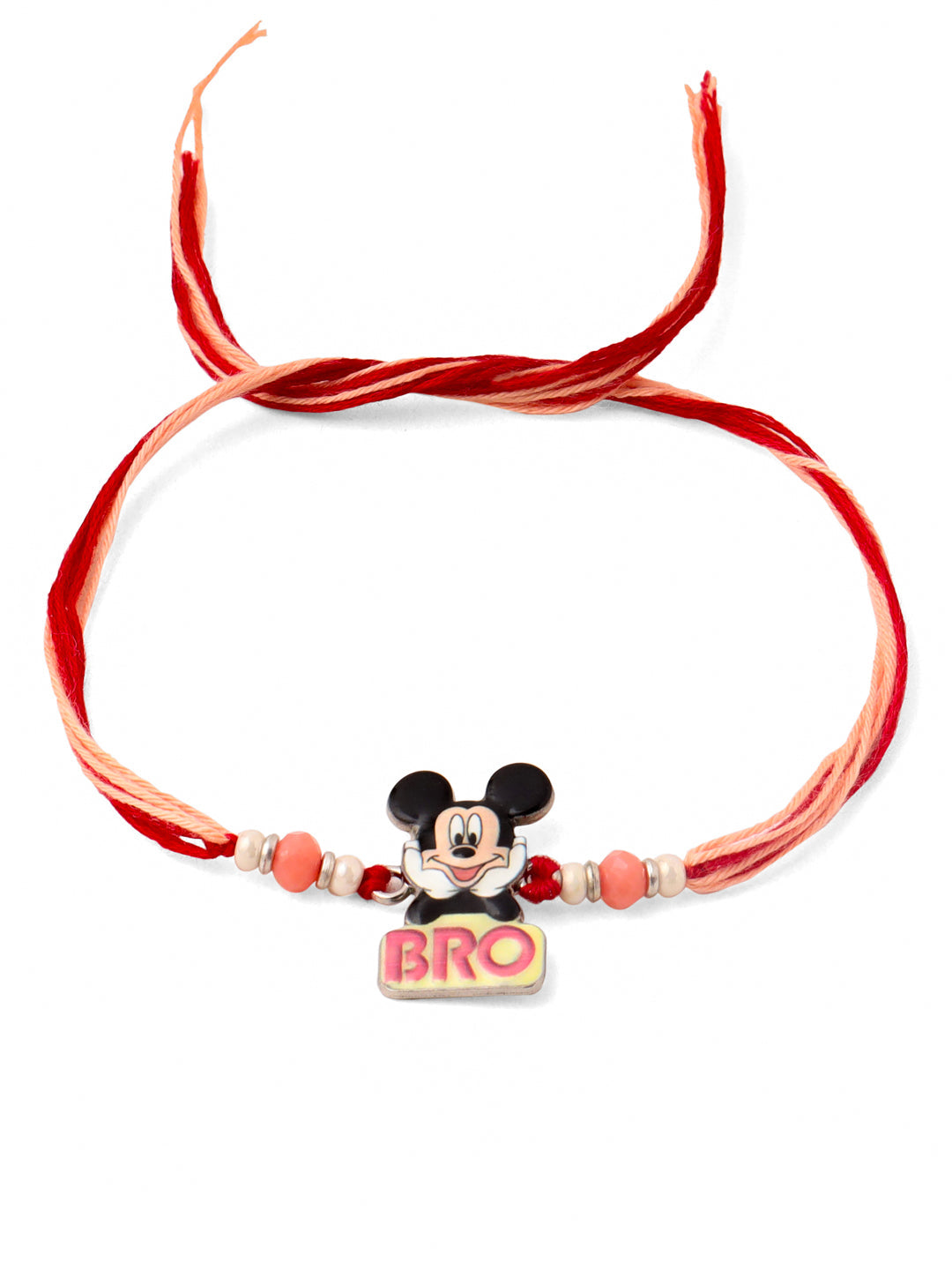 NVR Kids Micky Mouse Character Artificial Beads Thread Rakhi with Roli Chawal Chandan & Mishri - Swadesiicart