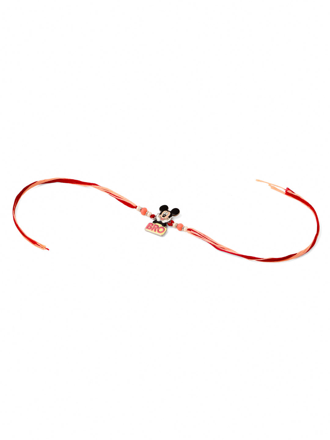 NVR Kids Micky Mouse Character Artificial Beads Thread Rakhi with Roli Chawal Chandan & Mishri - Swadesiicart