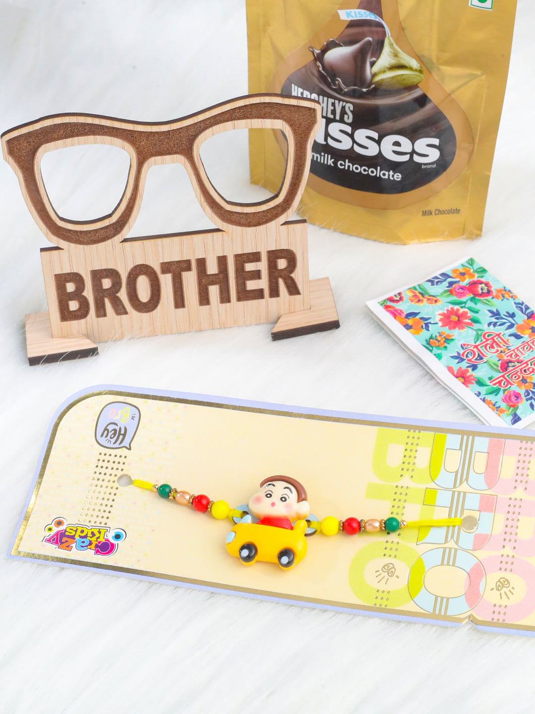 NVR Kids Yellow Cartoon Artificial Beads Rakhi, Combo for Rakshabandhan | Swadesiicart