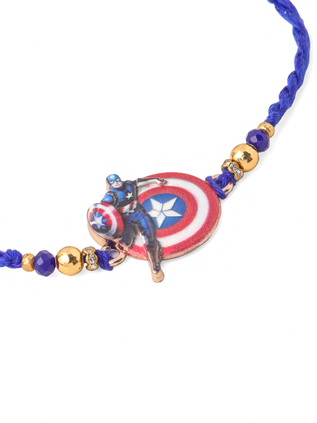NVR Kids Superhero Blue Artificial Beads Thread Rakhi, Combo for Rakshabandhan | Swadesiicart