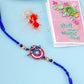 NVR Kids Superhero Blue Artificial Beads Thread Rakhi with Roli Chawal Chandan & Mishri | Swadesiicart