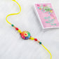 NVR Kids Multicolor Artificial Beads Rakhi with Roli Chawal Chandan & Mishri | Swadesiicart