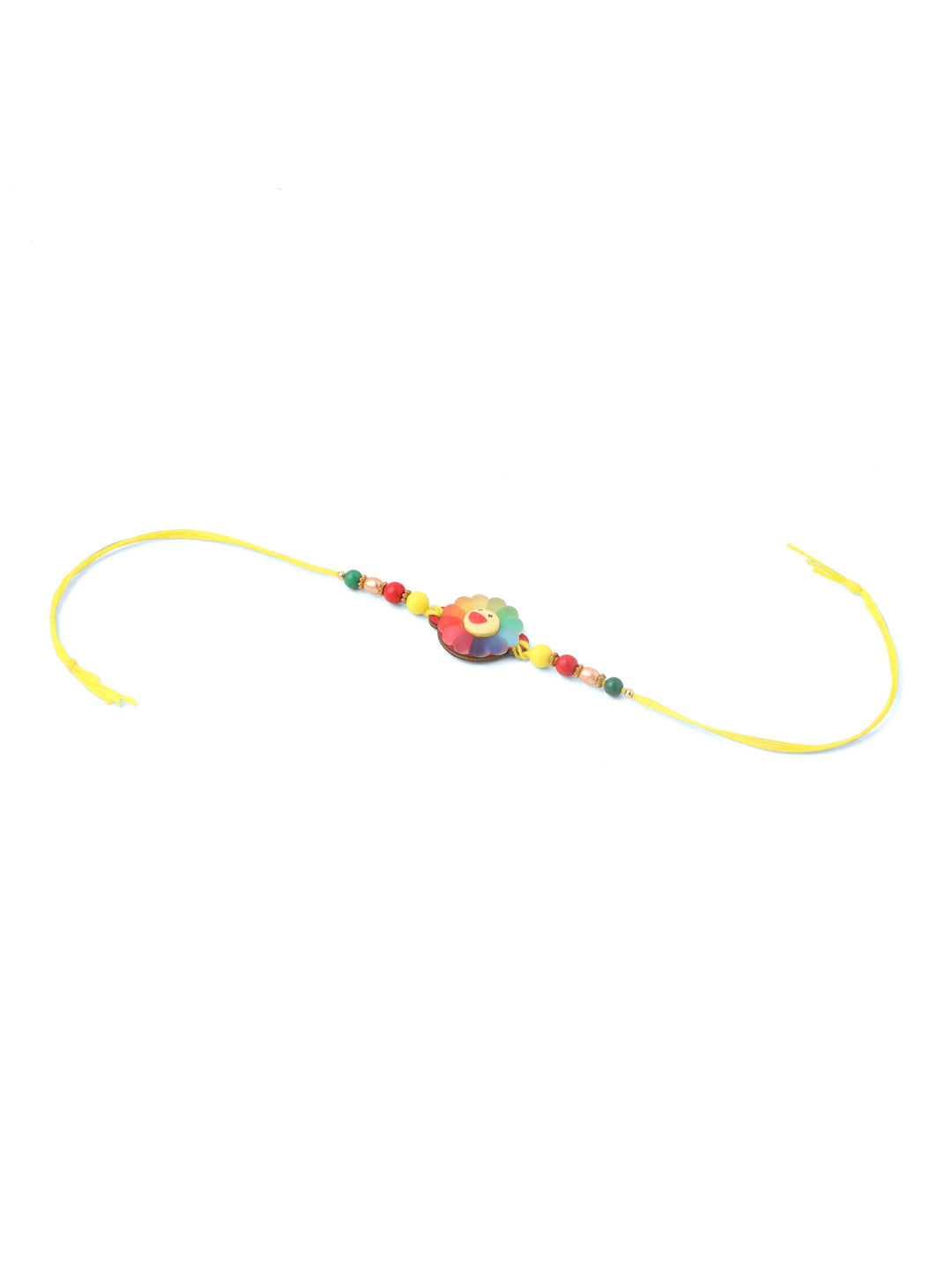 NVR Kids Multicolor Artificial Beads Rakhi with Roli Chawal Chandan & Mishri | Swadesiicart