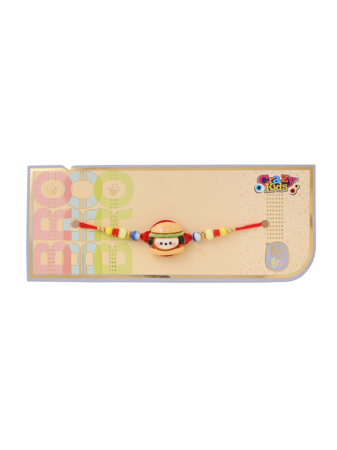 NVR Kids Cartoon Character Multicolor Artificial Beads Rakhi with Roli Chawal Chandan & Mishri | Swadesiicart