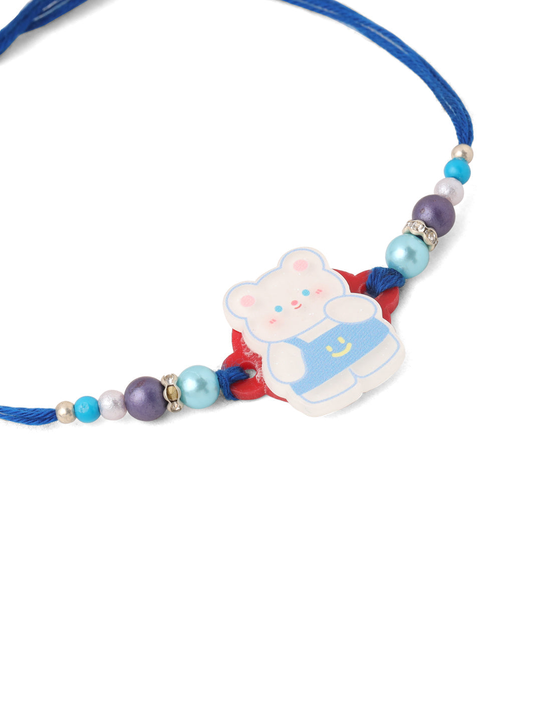 NVR Kids Teddy Blue Artificial Beads Thread Rakhi, Combo for Rakshabandhan | Swadesiicart