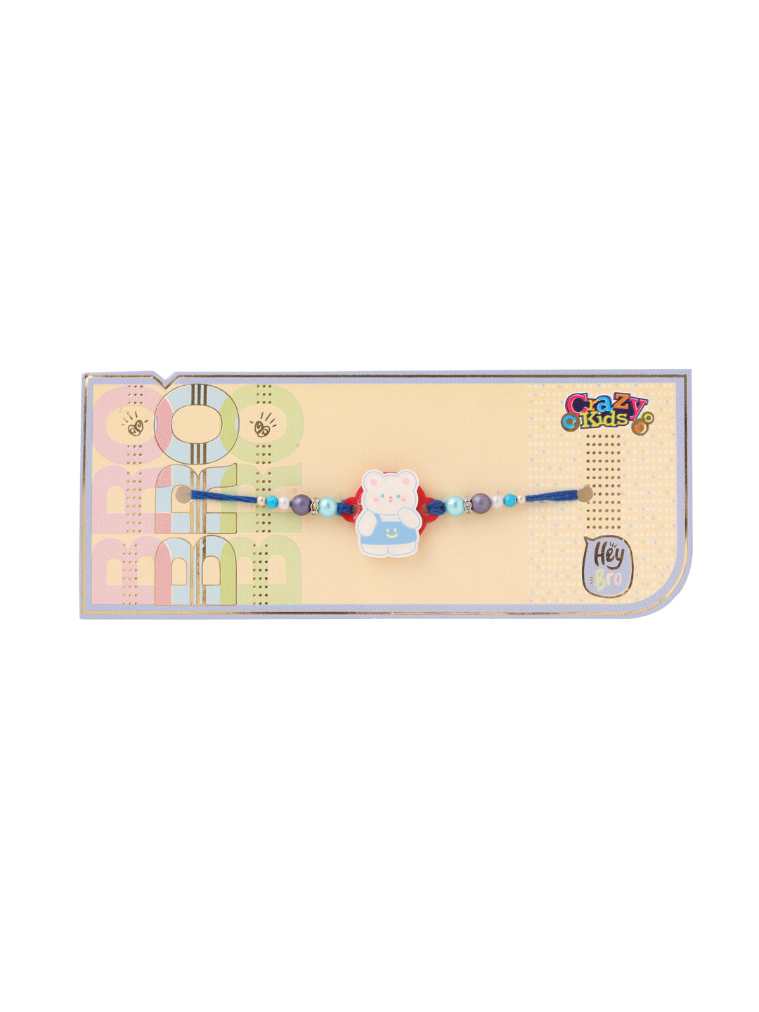 NVR Kids Teddy Blue Artificial Beads Thread Rakhi, Combo for Rakshabandhan | Swadesiicart