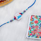 NVR Kids Teddy Blue Artificial Beads Thread Rakhi with Roli Chawal Chandan & Mishri - Swadesiicart