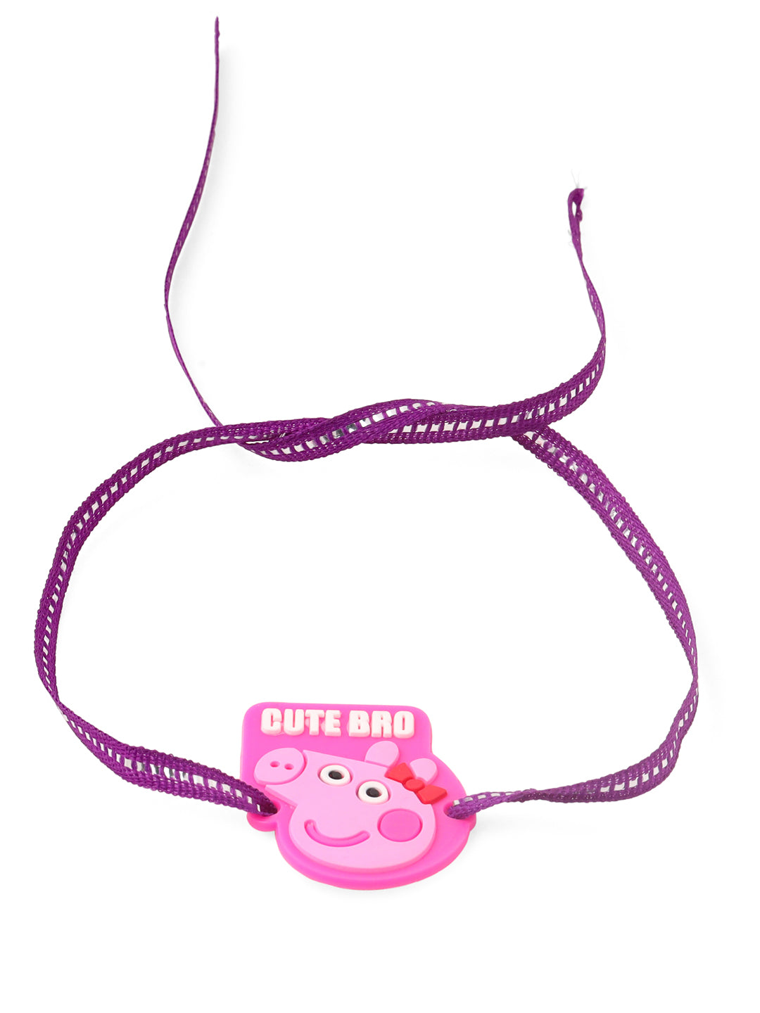 NVR Stylish Pink Cartoon Character Kids Rakhi with Roli Chawal Chandan & Mishri - Swadesiicart